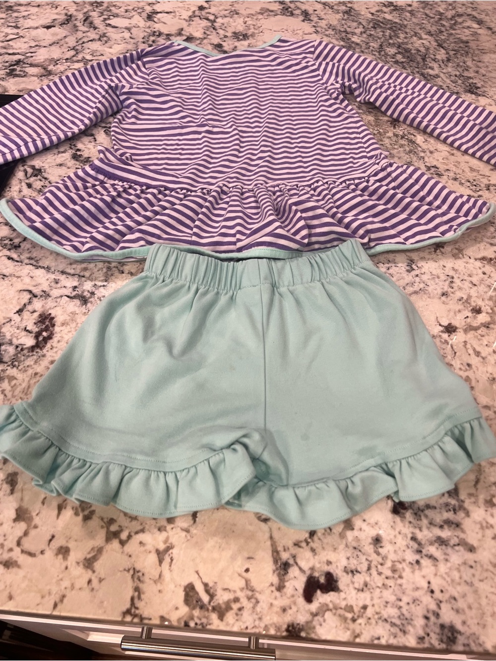 Striped Purple and White Kids Top